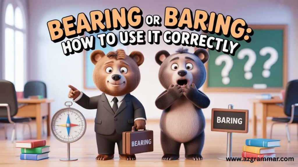 Quick Answer: Bearing or Baring?